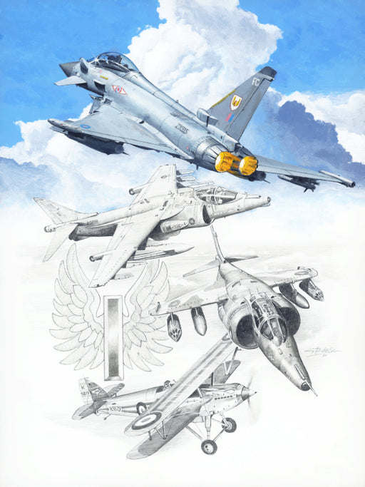 First In All Things  Original Painting - Eurofighter , Harrier GR.9, Harrier GR.3, Fury