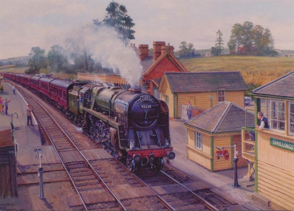 9F Evening Star Blank Steam Train Railway Birthday Fathers Day Card ...