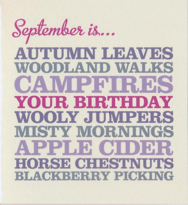 Rosie Robins - September Birthday Card