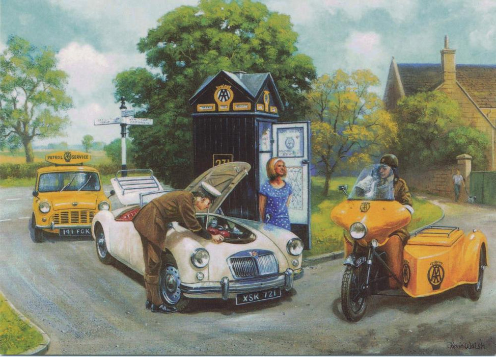 Kevin Walsh - AA To The Rescue - MGA Mini Birthday Greetings Card