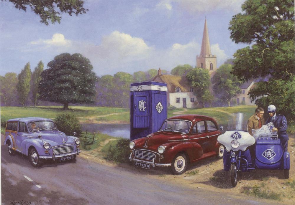 Kevin Walsh - RAC- A Helping Hand - Morris Minor Birthday Greetings Card