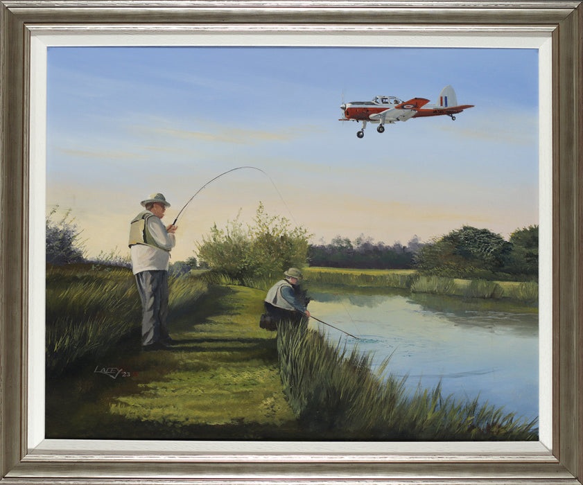 Happy Landings - de Havilland Chipmunk and Fishermen Original Painting