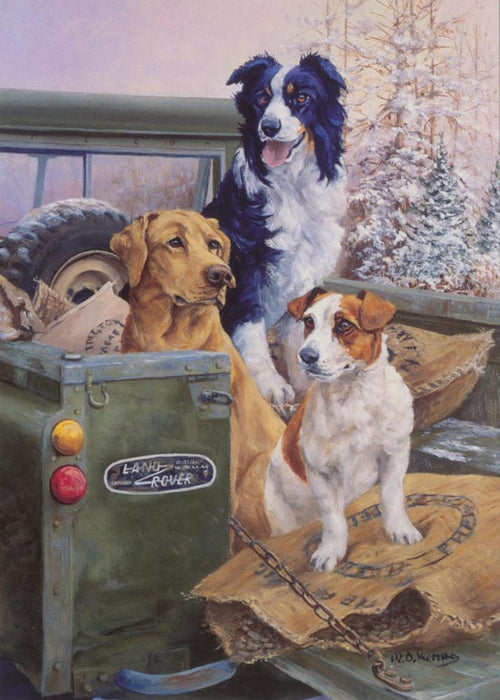 Michael Herring - Country Cousins - Land Rover, Border Collie, Labrador, Jack Russell