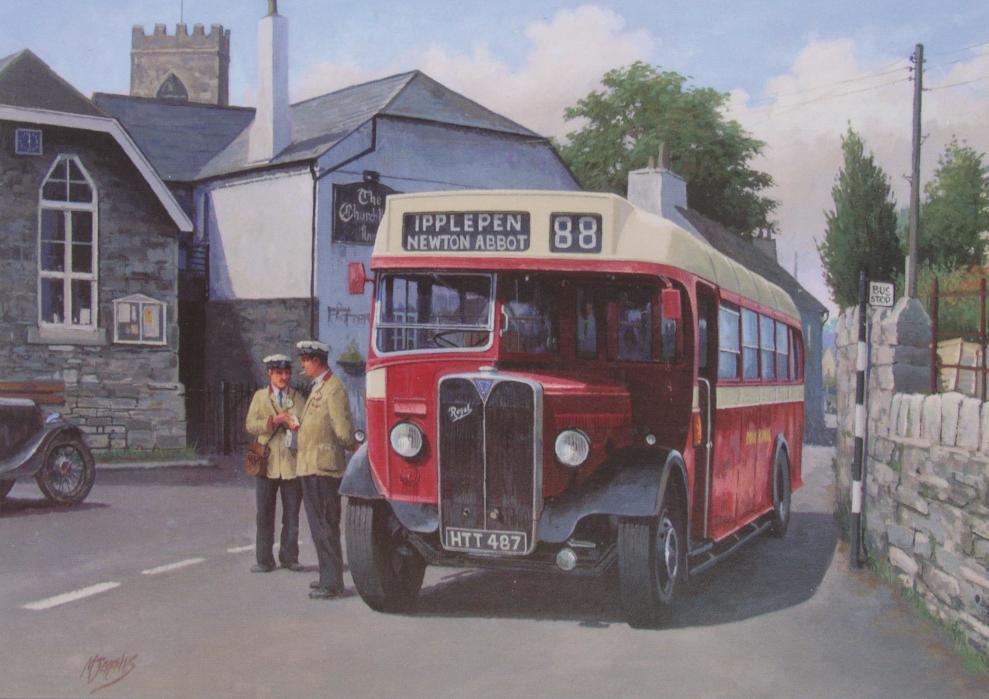 Mike Jefferies - Devon General - AEC Regal Bus Birthday Greetings Card
