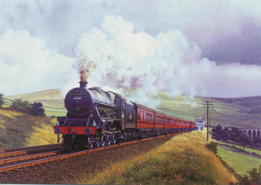Approaching Dent - Stanier Black 5 Blank Birthday Greetings Card