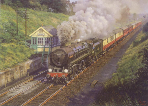 Constable Country- Britannia Class Locomotive Blank Birthday Greetings Card