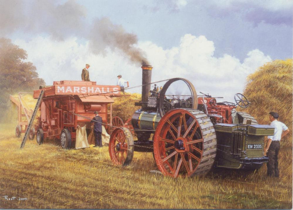 Marshall Combine - Farming Traction Engine Blank Birthday Greetings Card