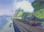 Skirting the Sea Wall - Castle Class Locomotive Blank Birthday Greetings Card