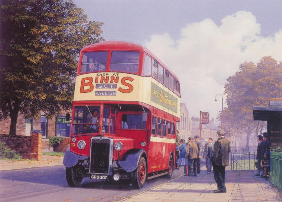 Sunderland Crossley - Blank Bus Birthday Greetings Card
