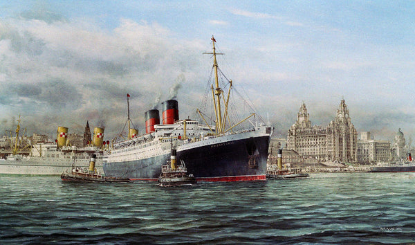 Photo Ancienne B.004196 - Paquebot RMS Mauretania De La Cunard Line - Document D'époque