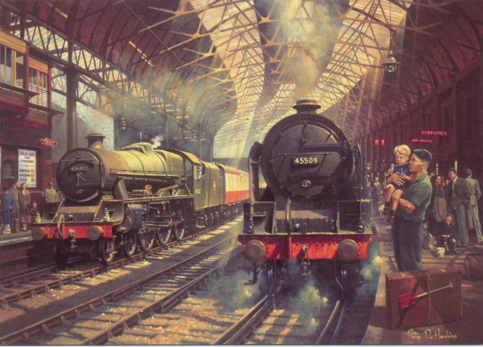 Birmingham New Street 1959 - LMS / BR Patriot Jubilee Railway Birthday Greetings Card