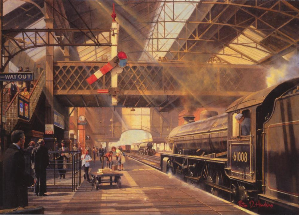Nottingham Victoria Arrivals - LNER / BR B1 Railway Birthday Greetings Card