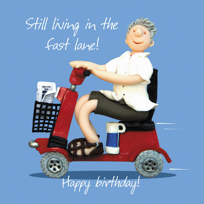 Erica Sturla - Life In The Fast Lane (Male) - Mobility Scooter Birthday Card