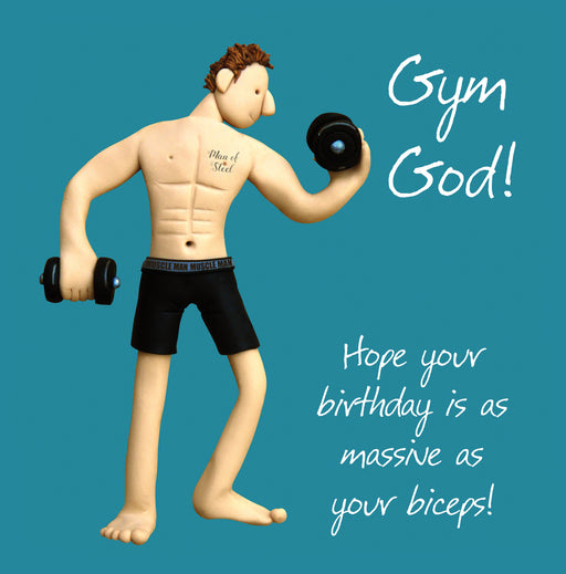 Erica Sturla - Gym God - Weight Lifting Birthday Card (Copy)