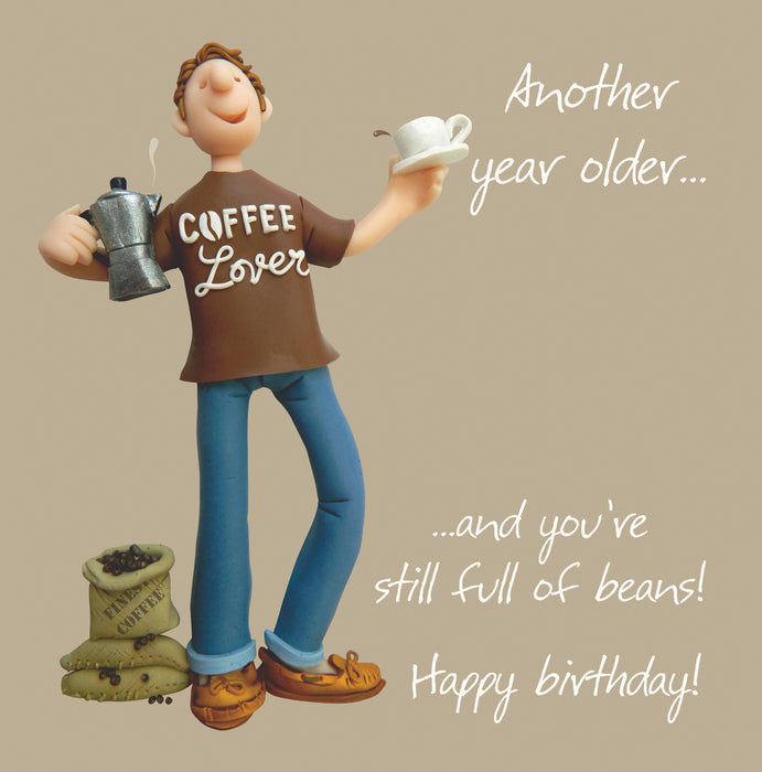 Erica Sturla - Full of Beans- Coffee Lover Birthday Card