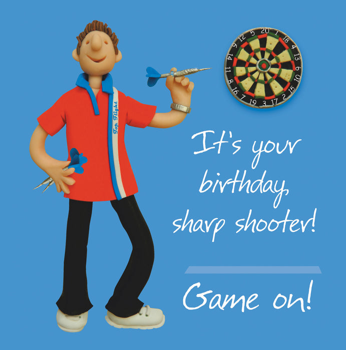 Erica Sturla - Game On - Darts Birthday Card