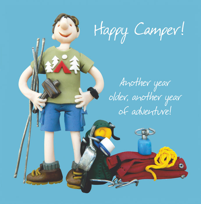 Happy Camper - Male Camping Birthday Card