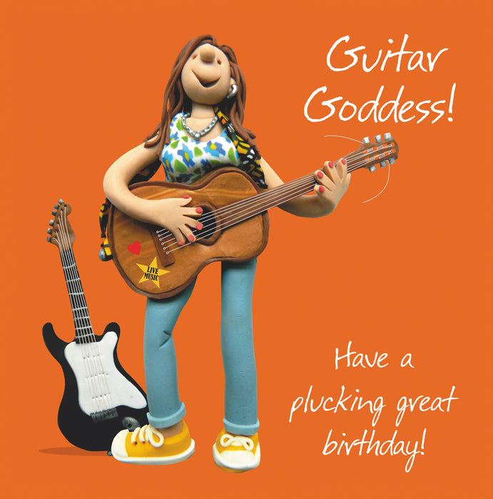 Guitar Goddess - Female Guitar Player Birthday Card