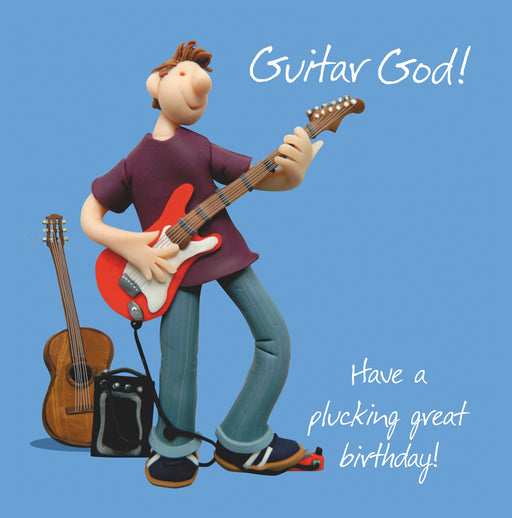 Guitar God - Male Guitar Player Birthday Card