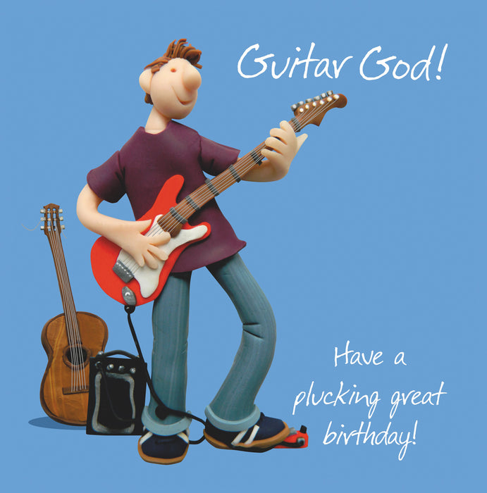 Guitar God - Male Guitar Player Birthday Card