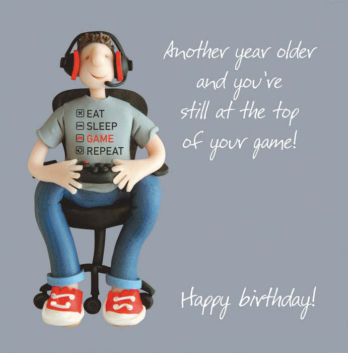 Top Of Your Game - Male Gamer Birthday Card