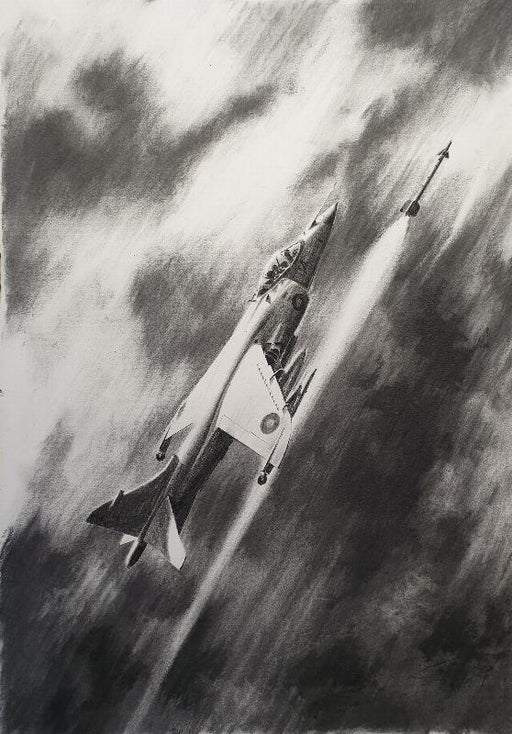 BAe Sea Harrier Original Charcoal Drawing