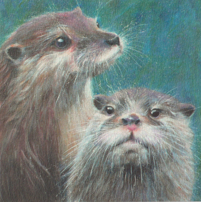 Bevley Madley - Otter Pair British Wildlife Card