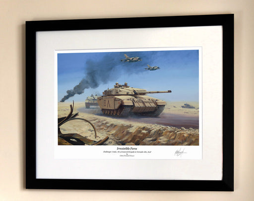 Irresistible Force - Challenger I Tank and Panavia Tornado - Framed Print