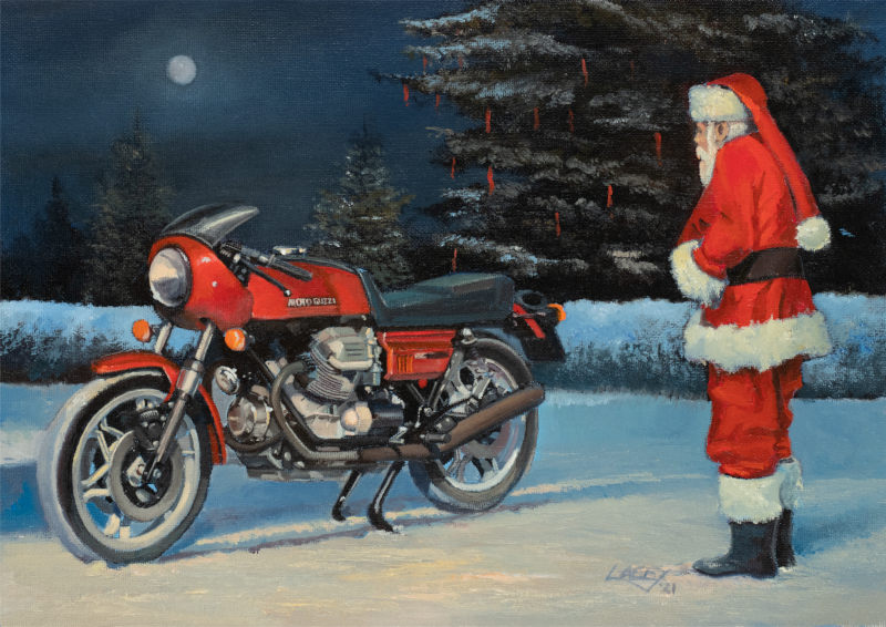Beats A Reindeer - Moto Guzzi Le Mans Original Painting