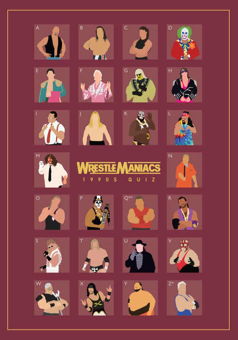 Wrestlemaniacs 1990s - Wrestling Quiz Greetings Card