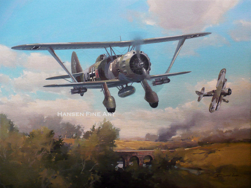 Henschel Hs.123 Dive Bomber Luftwaffe Aviation Art Limited Edition ...