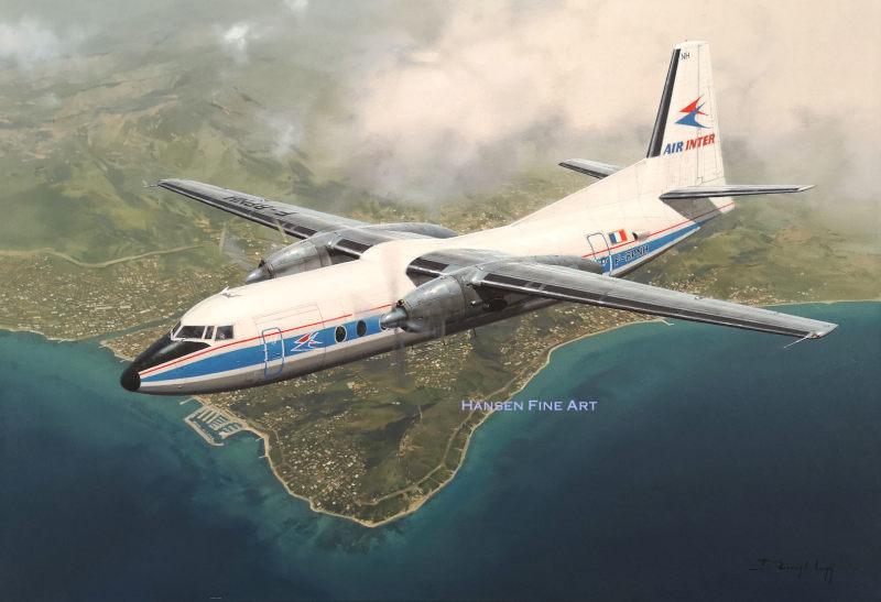 Fokker F.27 Friendship Air Inter Airliner Aviation Art Limited Edition ...