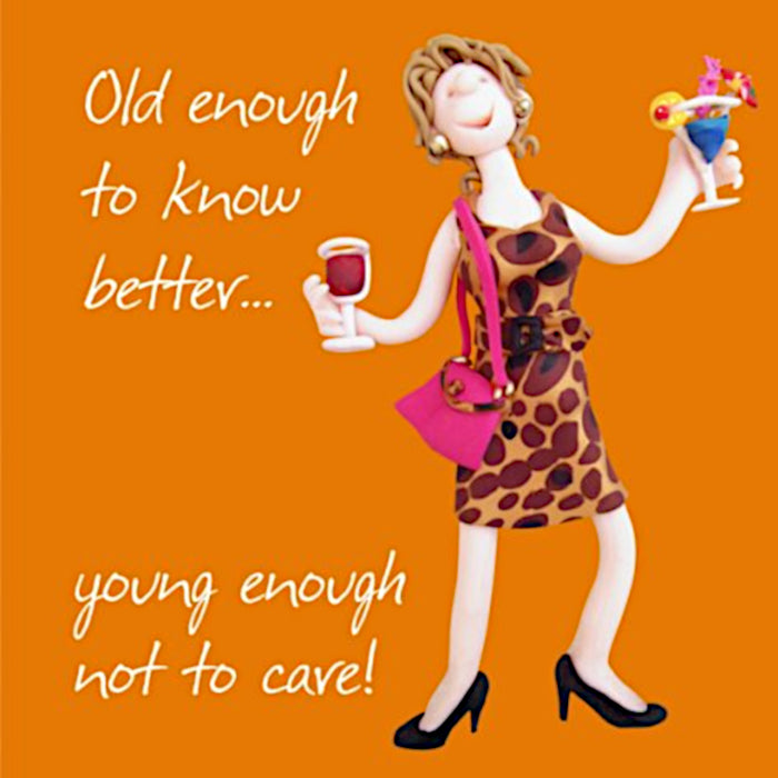 Erica Sturla - Old Enough To Know Better - Wine and Cocktail Birthday Card