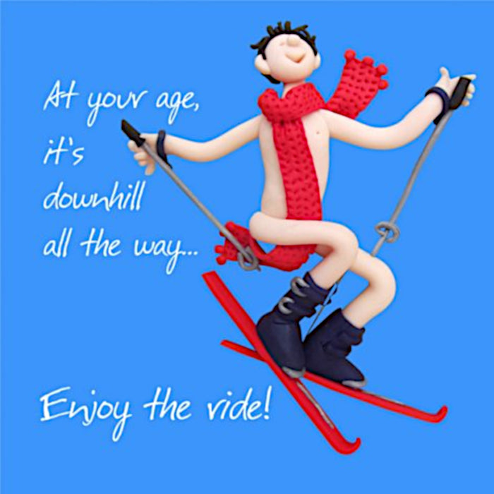 Erica Sturla - Downhill All The Way - Skiing Birthday Card