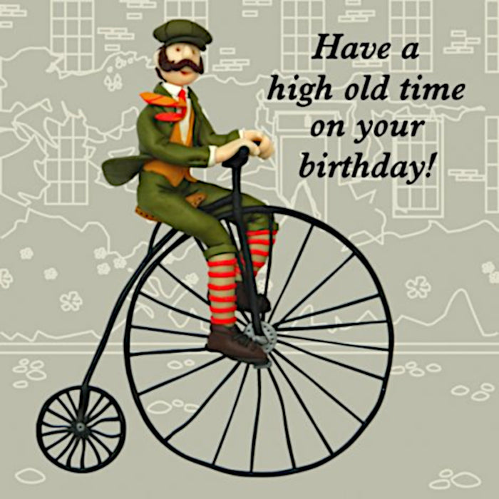 Erica Sturla - High Old Time - Penny Farthing Birthday Card