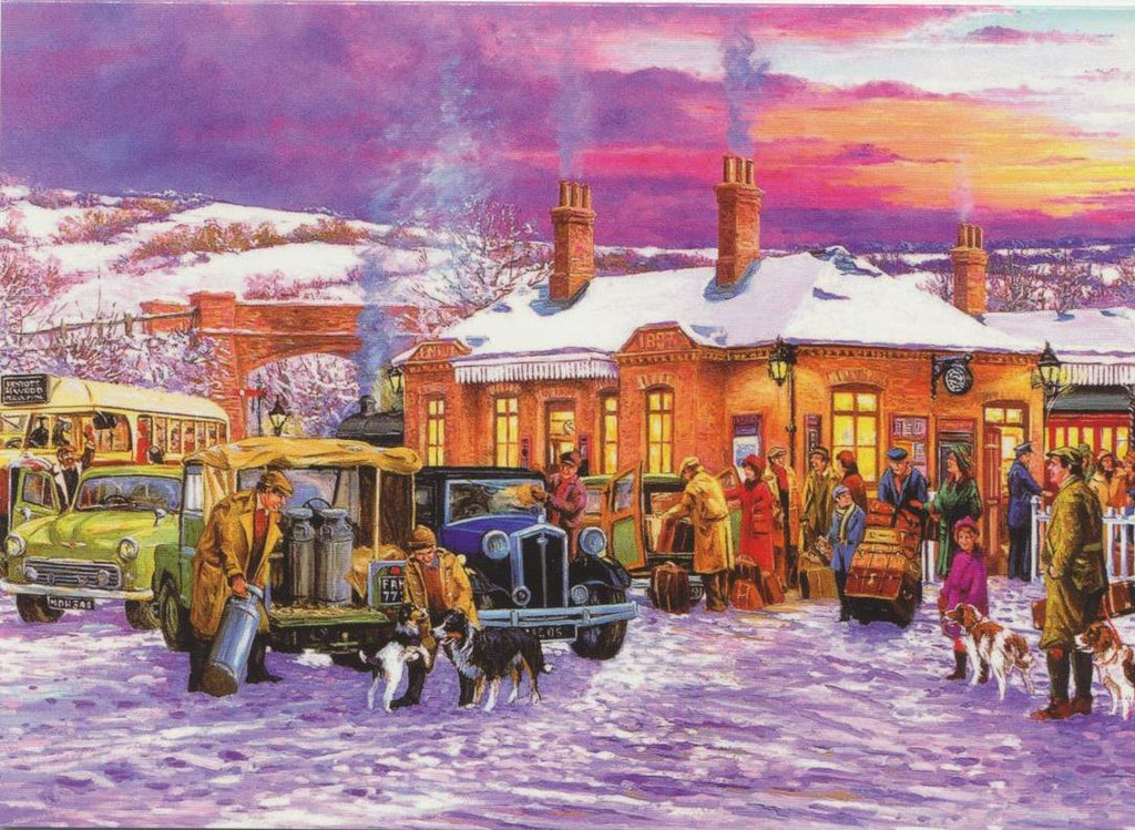 Land Rover Steam Locomotive 1960s Christmas Card — Hansen Fine Art