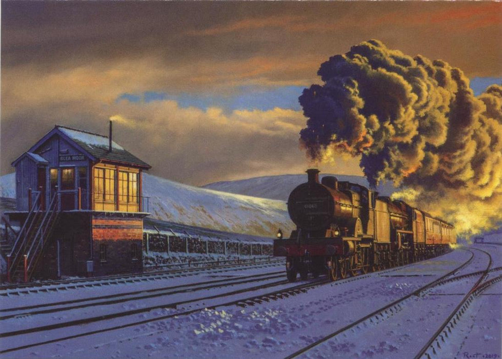LMS BR Blea Moor LMS BR Black 5 Christmas Card by Malcolm Root FGRA