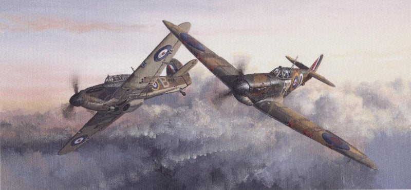 Vintage WWII Aircraft Birthday Card, Seafire, Mosquito, Spitfire, Hurricane Military Planes, Blank Inside - View #10