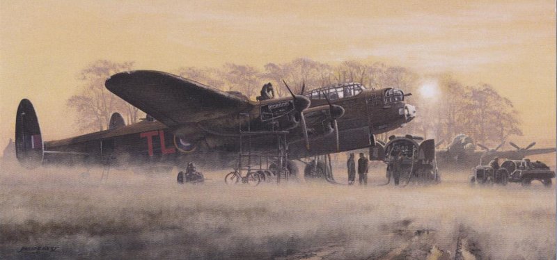Philip E. West - Misty Morning - Avro Lancaster
