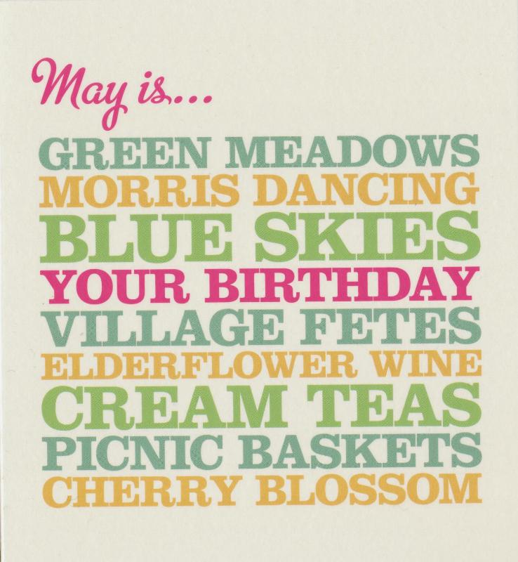 May Birthday Blank Greetings Birthday Card Rosie Robins — Hansen Fine Art