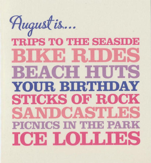 Rosie Robins - August Birthday Card