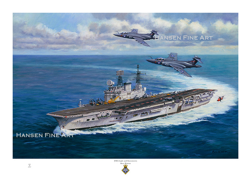 HMS Eagle R05 Aircraft Carrier Royal Navy Ship Art Print by Artist Ross ...