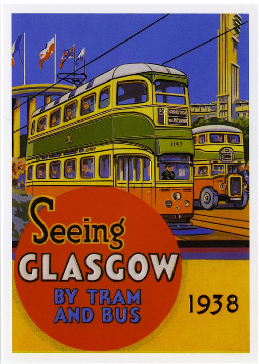 Seeing Glasgow 1938 Art Deco Card