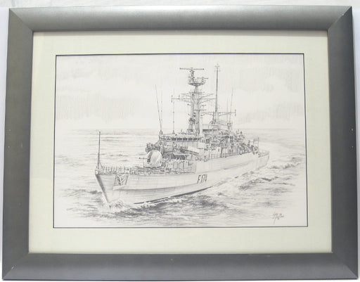HMS Alacrity (F174) - Original Pencil Drawing