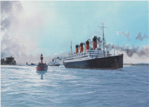 Passing Calshot Spit - RMS Aquitania