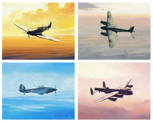 British Icons Print Set - Lancaster, Mosquito, Spitfire , Hurric