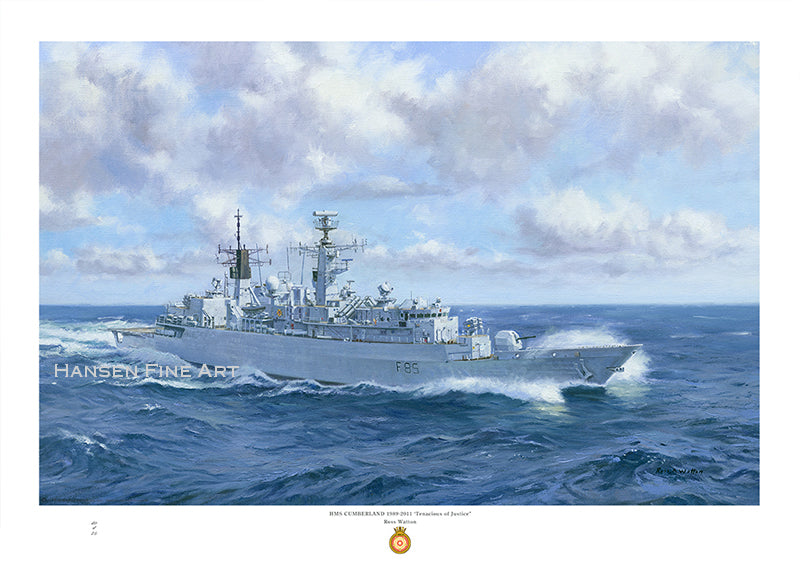 HMS Cumberland F85 Broadsword Class Type 22 Frigate Royal Navy Ship Art ...