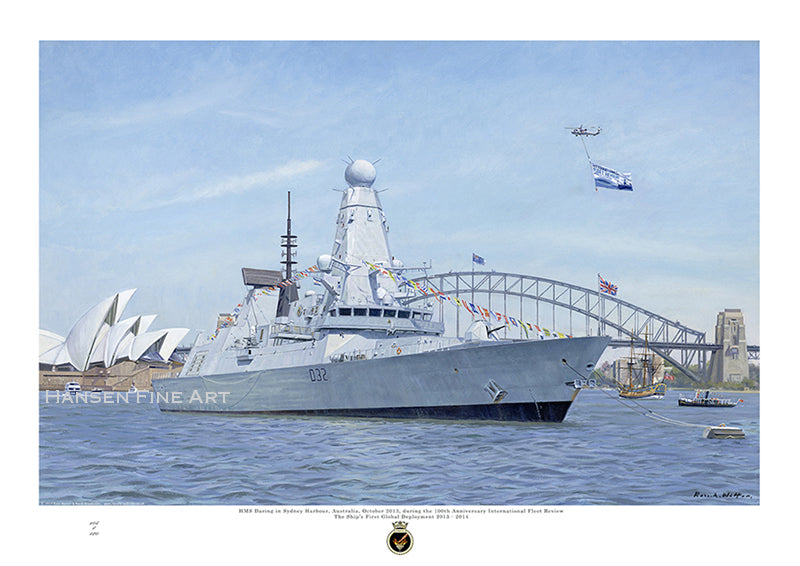HMS Daring Class Type 45 Destroyer Royal Navy Ship Art Print by Artist ...