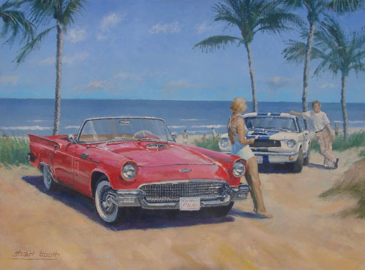 Fun, Fun, Fun - Ford Thunderbird & Shelby Ford Mustang Original Painting